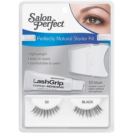 Salon Perfect Perfectly Natural Eyelashes Starter Kit, 53 Black, 3 pc