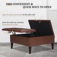 thumbnail image 4 of Dycanpo 36'' Storage Ottoman Lift Top Coffee Table with Wooden Legs for Living Room, Dark Brown, 4 of 12