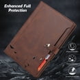thumbnail image 6 of Flip Case for Apple iPad 10.2" 9th 8th 7th Generation 2021/2020/2019, Pencil Holder Smart Cover Auto Sleep Wake Protective Documents Pocket Stand Snap Closure Case for iPad 10.2 Inch, Coffee, 6 of 7