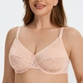 thumbnail image 7 of MELENECA Women's Minimizer Bras for Large Bust Underwire Plus Size Full Coverage Lace Bras Beige 44DD, 7 of 7