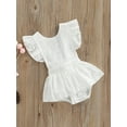 thumbnail image 3 of Baby Girl Romper Crew Neck Fly Sleeve Design Ruffle Embellishment Soft Breathable Summer Jumpsuit, 3 of 9