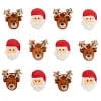 Wilton Reindeer and Santa Royal Icing Decorations, Assorted, 12 Count, Assorted Shapes