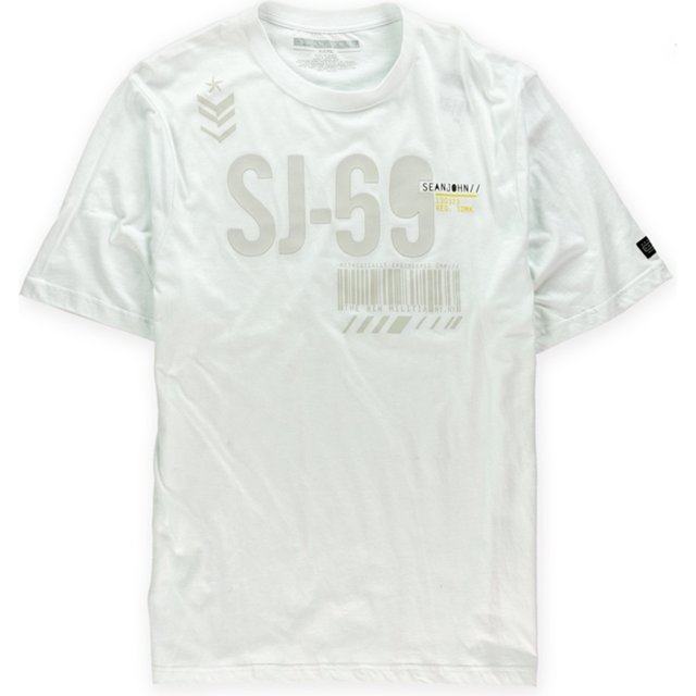 Sean John SJ-69 - Camiseta adornada para hombre, color blanco, XXX-Large