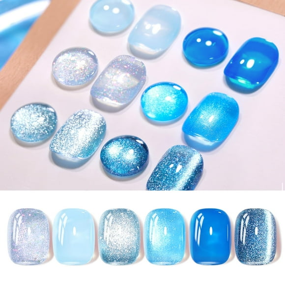 Esmalte de uñas en gel Born Pretty Blue Series, 6 colores, 7 ml