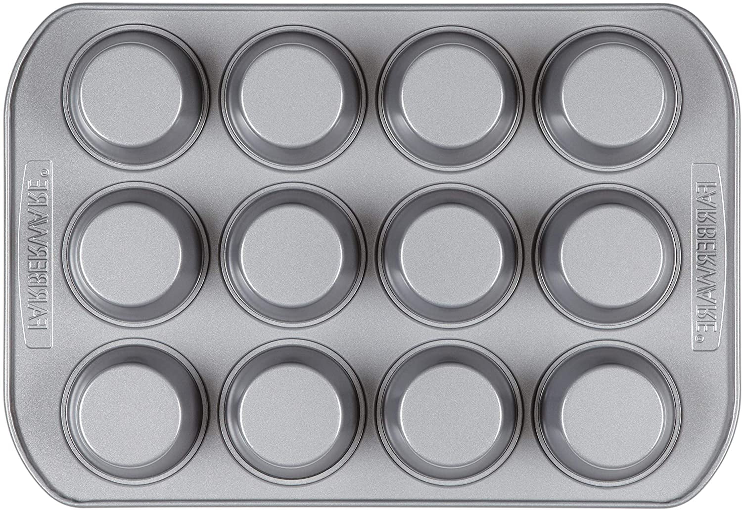 Farberware Nonstick Bakeware 12-Cup Mini Loaf Pan, Gray 