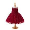 thumbnail image 4 of Fgnfyis Girls Carnival Dance Tutu Dress Party Gown Recital Outfit Shimmering Glitter Celebration Dress Red 6-7 Years, 4 of 9