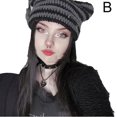 thumbnail image 1 of Crochet Stripe Pattern Handmade Cat Ear Hat Knitted Hat Cold Winter Presents. Y4E2, 1 of 9