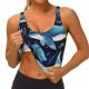 thumbnail image 3 of Fotbe Playful Whales Underwater Scene Sujetador Deportivo Largo sin Aros para Mujer con Almohadillas y Soporte Medio, Transpirable y Absorbente, Camiseta Tipo Chaleco o Tank Top-Large, 3 of 8