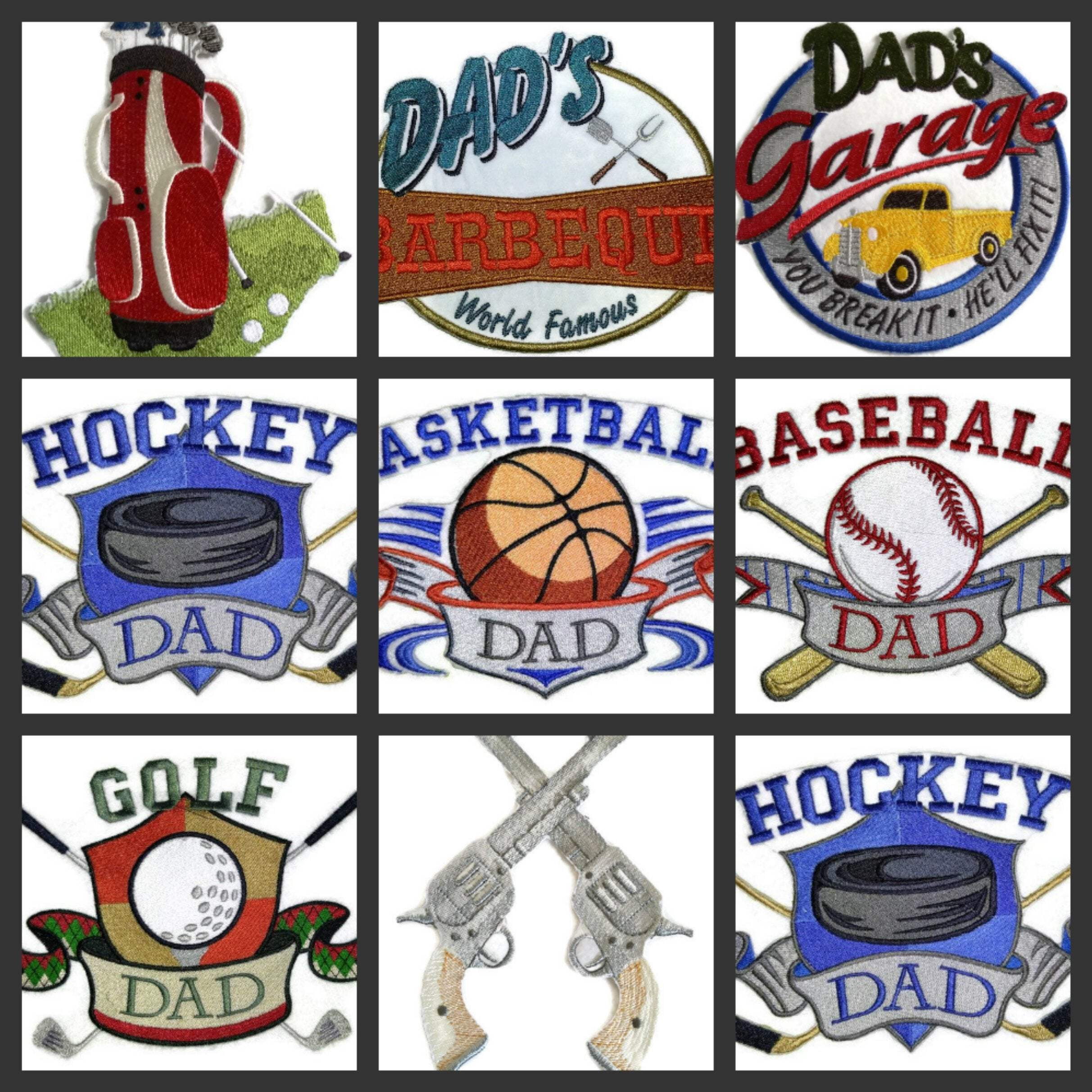 Hockey Dad Embroidered Iron on/Sew patch [7.8" X 4.98"]