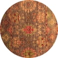 thumbnail image 1 of Ahgly Company Indoor Round Oriental Orange Industrial Area Rugs, 6' Round, 1 of 4