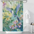 thumbnail image 2 of Flower Hummingbird Shower Curtain Fabric Bathroom Decor with Hooks, 2 of 5
