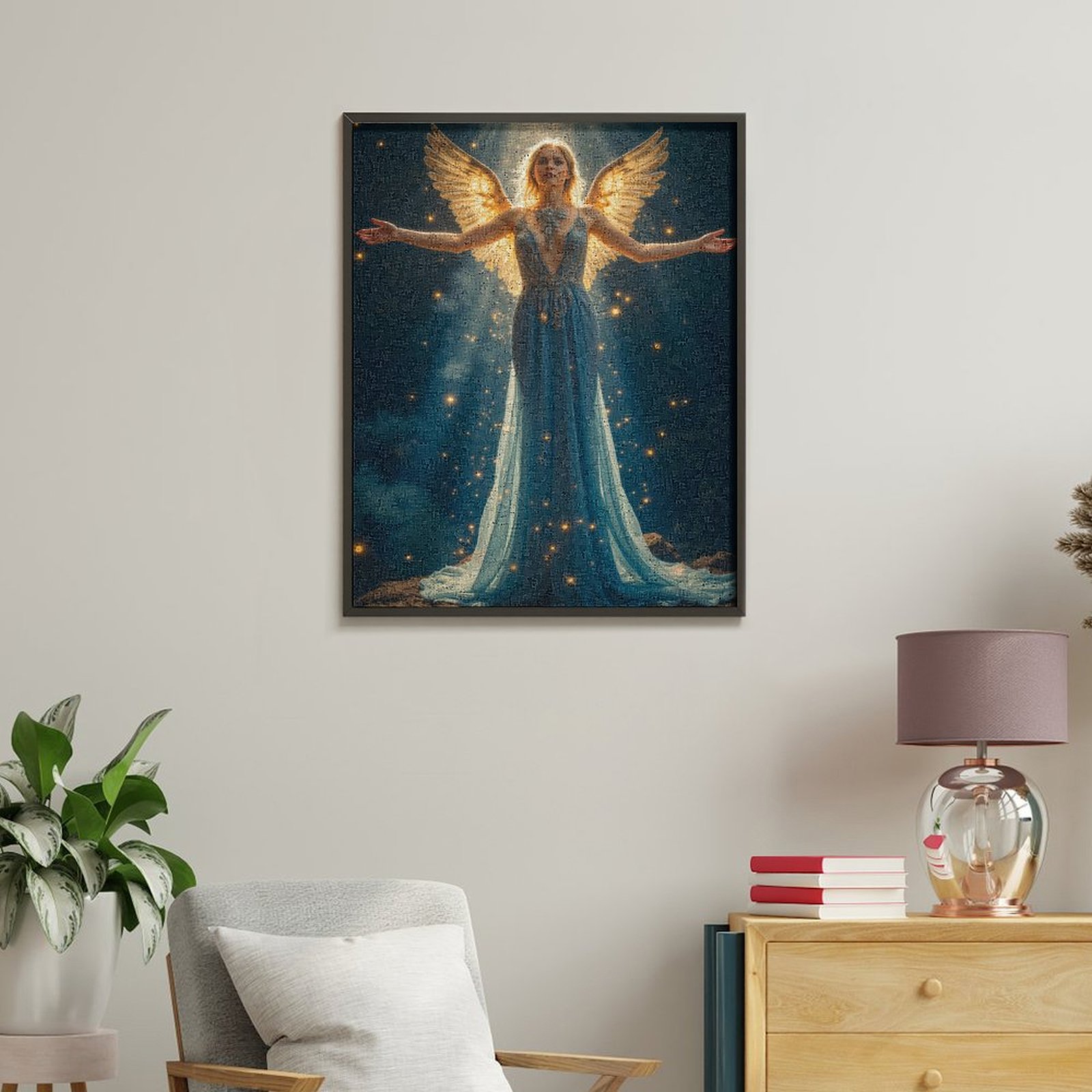 Paint by Numbers Kit for Adults, Angel Light Graceful Wings Radiance Paint by Numbers, Easy Paint by Numbers Kit for Adults Beginner, DIY Adult Paint by Number Kits on Canvas, Home Decor