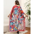 thumbnail image 3 of Edolynsa Plus Size Africa Kaftan Dress Batwing Sleeve Bathing Suit Cover up Long Summer Outfit, 3 of 7