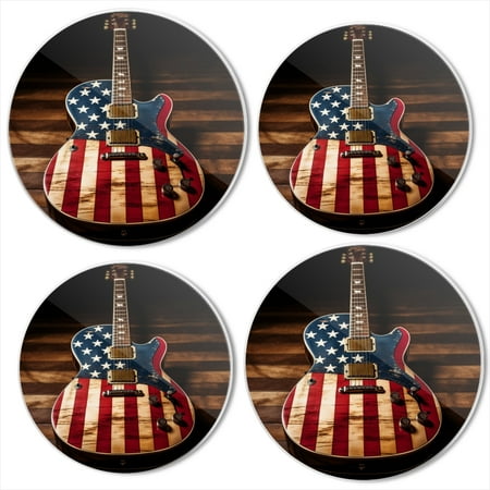 

Bahomeck Electric Stove Burner Covers Set Of 4 Guitar With American Flag Standing On The Floor Metal Gas Stove Burner Covers Protecting Gas Stoves 8 Inch And 10 Inch