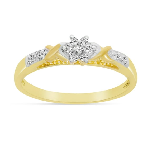 10K Yellow Gold Diamond Cluster Ring