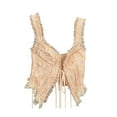 thumbnail image 4 of Tank Tops for Women Camisole Pure Lace Lace Lace Lacing Backless Hollow Vest Cardigan Undershirts,Khaki,L, 4 of 4