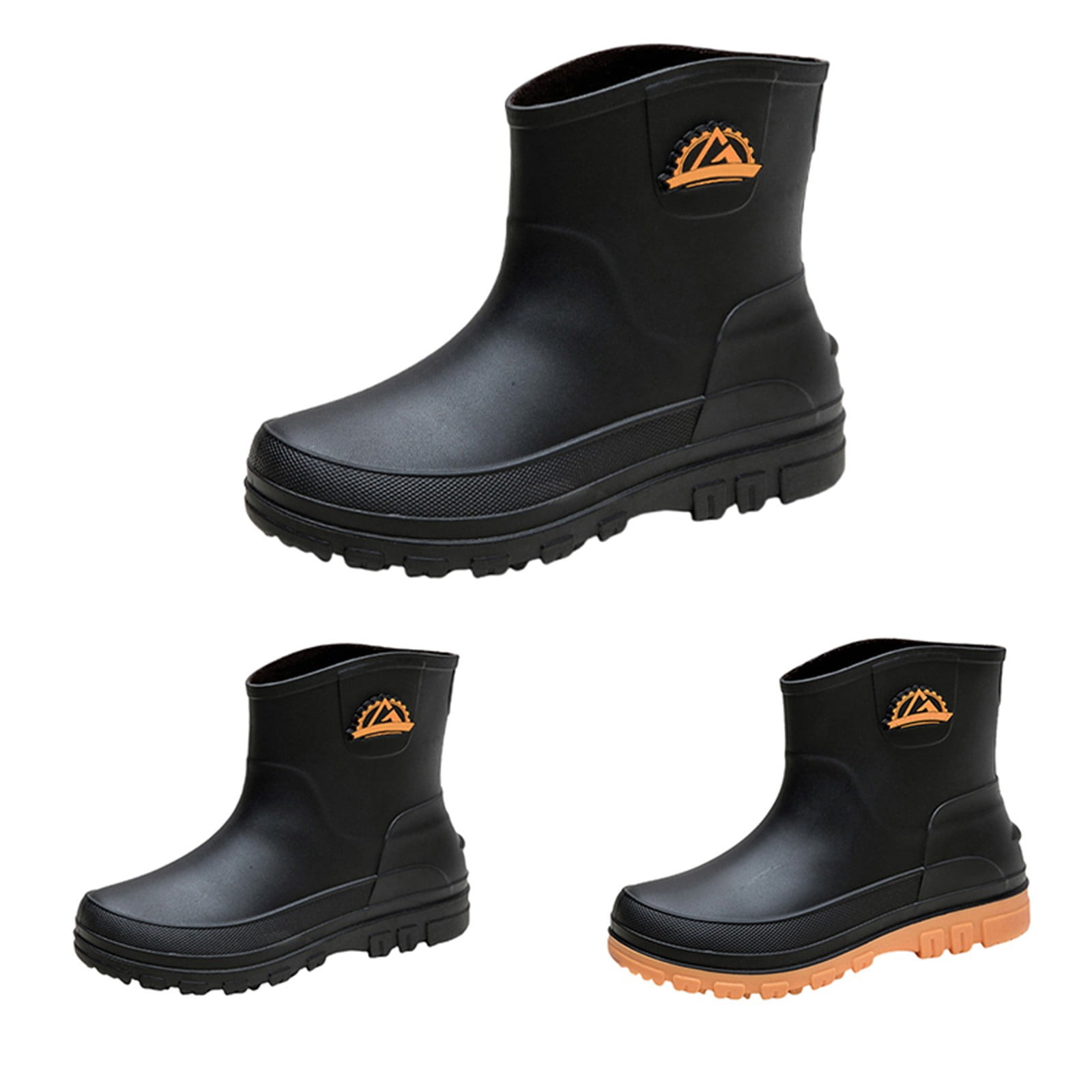 Men Waterproof Garden Slip-On Short Boots Rain Boots Breathable Lightweight Mid Calf Deck Fishing Outdoor Slip Resistant Shoes for Outdoor Activities