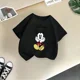 thumbnail image 5 of Camiseta de algodón de verano para niños de la marca Mickey, linda camiseta de dibujos animados de Disney para niño y niña, camiseta informal de cuello redondo, ropa para niños, 5 of 5