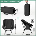 thumbnail image 3 of Lightweight Camping Chairs with Adjustable Height, Portable Camping Chairs for Adults with Carry Bag and Side Pockets, Folding Chairs for Outside for Camping, Beach, Fishing, Trip, Picnic (Black), 3 of 7