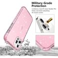 thumbnail image 3 of FYBTO Compatible avec iPhone 12 Pro Max Étui de Téléphone pour Femmes, [3 x Protecteur d'Objectif de Caméra][Couverture Rigide PC, Protection de Qualité Militaire] Jamais Jaune Couverture Complète 6.7 Pouces Accessoires - Transparent Pailleté, 3 of 7