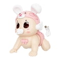 thumbnail image 2 of Juguetes para gatear para bebés, juguetes musicales para niñas y niños, novedad interactiva con sonidos musicales, juguetes con sonido para niños pequ Conejo Rosa, 2 of 8