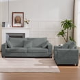 thumbnail image 4 of Mjkone Living Room Furniture Sets with Ottoman, Loveseat and Armchair Couch Set, 5PCS Sectional Sofas with Storage Armrest,Light Gray, 4 of 7