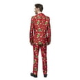 thumbnail image 3 of Suitmeister Men's Suits Christmas Trees Stars Red - XXL Red, 3 of 6