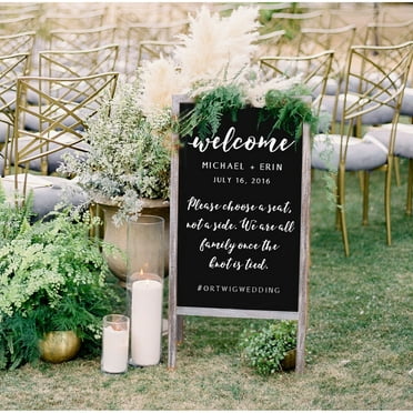 FATIVO Rustic A Board Magnetic Chalkboard Signs Double Sided Blackboard White - 20" W x 39" H
