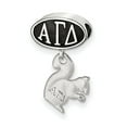 thumbnail image 1 of FB Jewels Sterling Silver Logoart Alpha Gamma Delta Oval With Squirrel Dangle Bead, 1 of 2