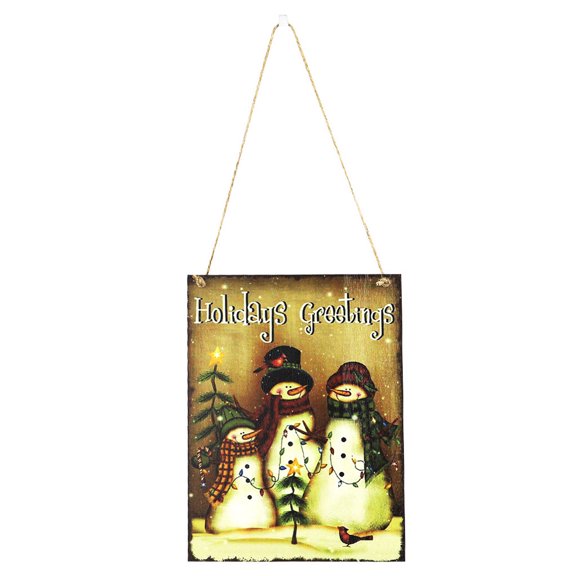 Bearachild Cartel colgante de puerta de Navidad, colgador de guirnalda decorativa feliz de madera, decoración de oso para el hogar, colgante para Kits de decoración para fiestas Tipo 1