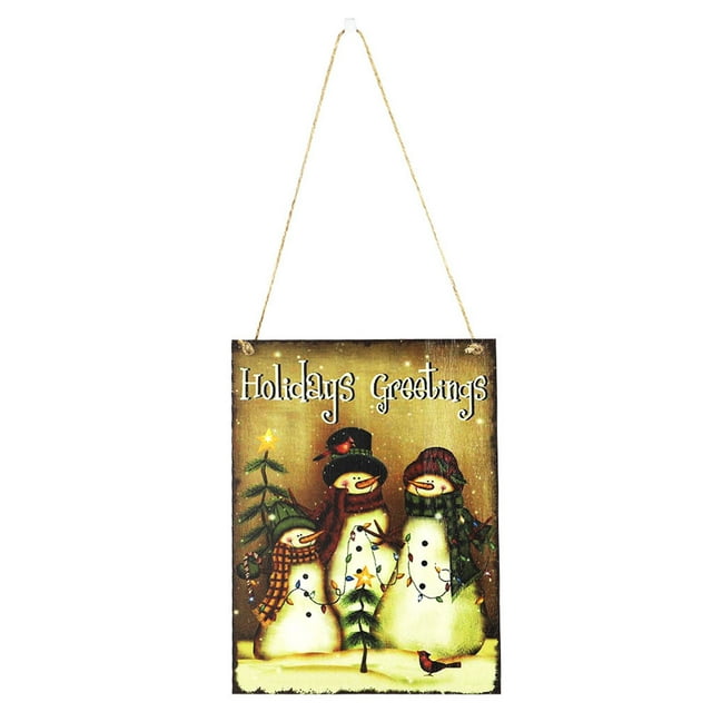 Bewildely Cartel colgante de puerta de Navidad, colgador de para Festival, suministros de fiesta de arte DIY para hombre mayor, colgante Kits de decoración para fiestas Tipo 1