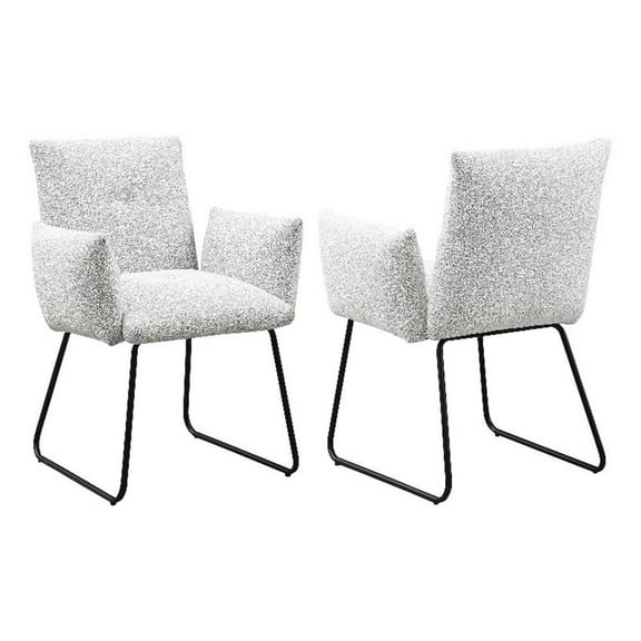 Coaster Ackland Fabric Upholstered Dining Side Chair in Light Gray