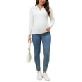 thumbnail image 2 of INSPIRE CHIC Womens Maternity Tops Sweater Long Sleeve Turndown V Neck Tunic Blouse Pregnancy Clothes L White, 2 of 6