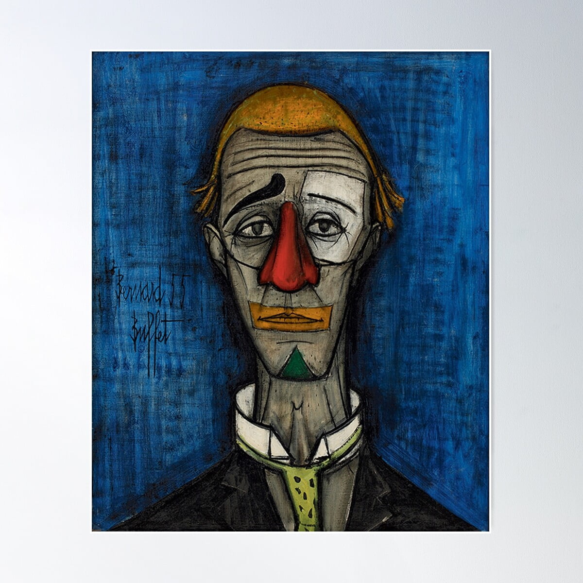 Head Clown - Bernard Buffet Poster Wall Art, Modern Wall Decor For Living Room Bedroom, 12x18 UNFRAMED