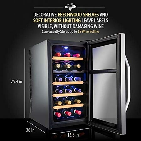 wine cooler bottle chiller cellar thermoelectric ivation counter zone dual stainless premium steel digital temperature