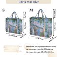 thumbnail image 2 of FORMRS Womens Corduroy Tote Bag Crossbody Shoulder Handbag with Pocket, Blue Floral Window, 2 of 7