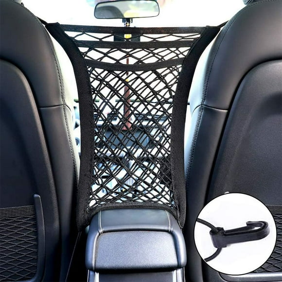 ISTAR 3-Layer Car Mesh Organizer Storage Pet Barrier Dog Net Barrier with Auto Safety Black
