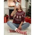 thumbnail image 3 of Christmas Sweaters for Women Chritmas Gingerbread Man and Fair Isle Style Ugly Christmas Sweater Loose Knit Warm Pullover Sweater Shermie, 3 of 6