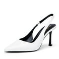 thumbnail image 2 of Elisabet Tang Women's Slingback Pointed Closed Toe Stiletto Pumps Slip on Elastic Strap Wedding Party Dress Sandals Shoes, 2 of 9