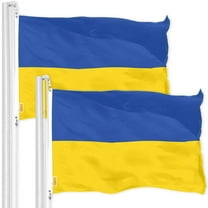 G128 2 Pack: Ukraine Ukrainian Flag | 4x6 Ft | LiteWeave Pro Series Printed 150D Polyester | Country Flag, Indoor/Outdoor, Vibrant Colors, Brass Grommets