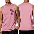 thumbnail image 2 of Uwinwear Men's Tank Tops Beach Summer Sleeveless Shirts Graphic Palm Tree Vacation Tanks Muscle Gym Tank Top Casual Sleeveless Vest,Pink,S, 2 of 4