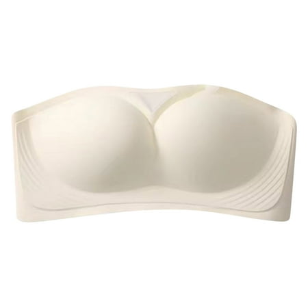 Jamicy Everyday Bras for Women Gift for Women Strapless Bra for Women Non-Slip Seamless Lightly Padded Bra Ultra Soft Breathable Support Minimizer Underwear