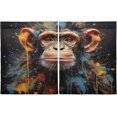 thumbnail image 2 of Coolnuti Colored Painted Monkey Valances for Windows 36 Inch Small Window Blackout Valance Curtains Rod Pocket Window Curtains Treatment for Kitchen Bathroom Cafe, 1 Panel Home Decor, 2 of 7