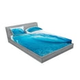 thumbnail image 2 of Ambesonne Ocean Fitted Sheet & Pillow Sham Set, Extreme Water Sports, Full, Aqua White, 2 of 2