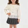 thumbnail image 2 of WUANDIXFA Toddler Kids Little Girls Long Sleeve Top Blouse 1-12 Years Ruffled Hem T-Shirt Fall Casual Princess Clothes,White,18-24 Months, 2 of 6