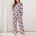 thumbnail image 2 of Daiia Dachshund Dog Puppy for Women's Long-Sleeved Pajama Set – Soft & Comfortable Sleepwear Button-Up Pajamas Cozy Lounge Wear-Large, 2 of 7