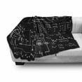 thumbnail image 3 of Physics Soft Flannel Fleece Blanket, Mechanical Sketches and Formulas on Blackboard Looking Backdrop Print, Cozy Plush for Indoor and Outdoor Use, 50" x 60", Charcoal Grey and White, by Ambesonne, 3 of 6