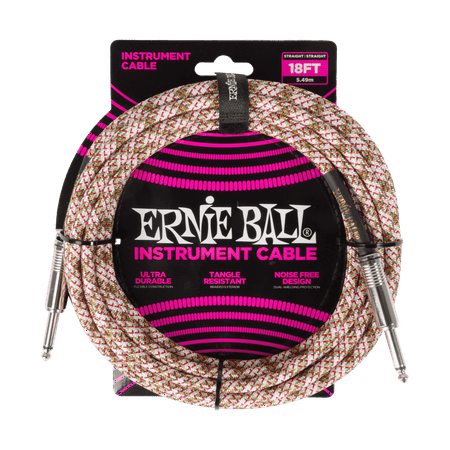 Ernie Ball 18ft Braided Instrument Cable Emerald Argyle PO6430