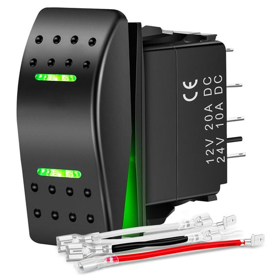 Nilight Waterproof Rocker Switch Toggle ON Off ON Switches DPDT 7Pin 12V 24V Jumper Wires Winch Pump Switch for Cars Trucks Caravans Boats RV SUV ATV UTV