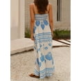 thumbnail image 2 of Women's Seashell Print Spaghetti Strap Maxi Dress Smocked and Pocketed 95% Polyester and 5% Elastane Machine Washable, 2 of 8
